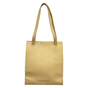 Chanel Beige Calfskin Tote Bag Gold #358010C89B